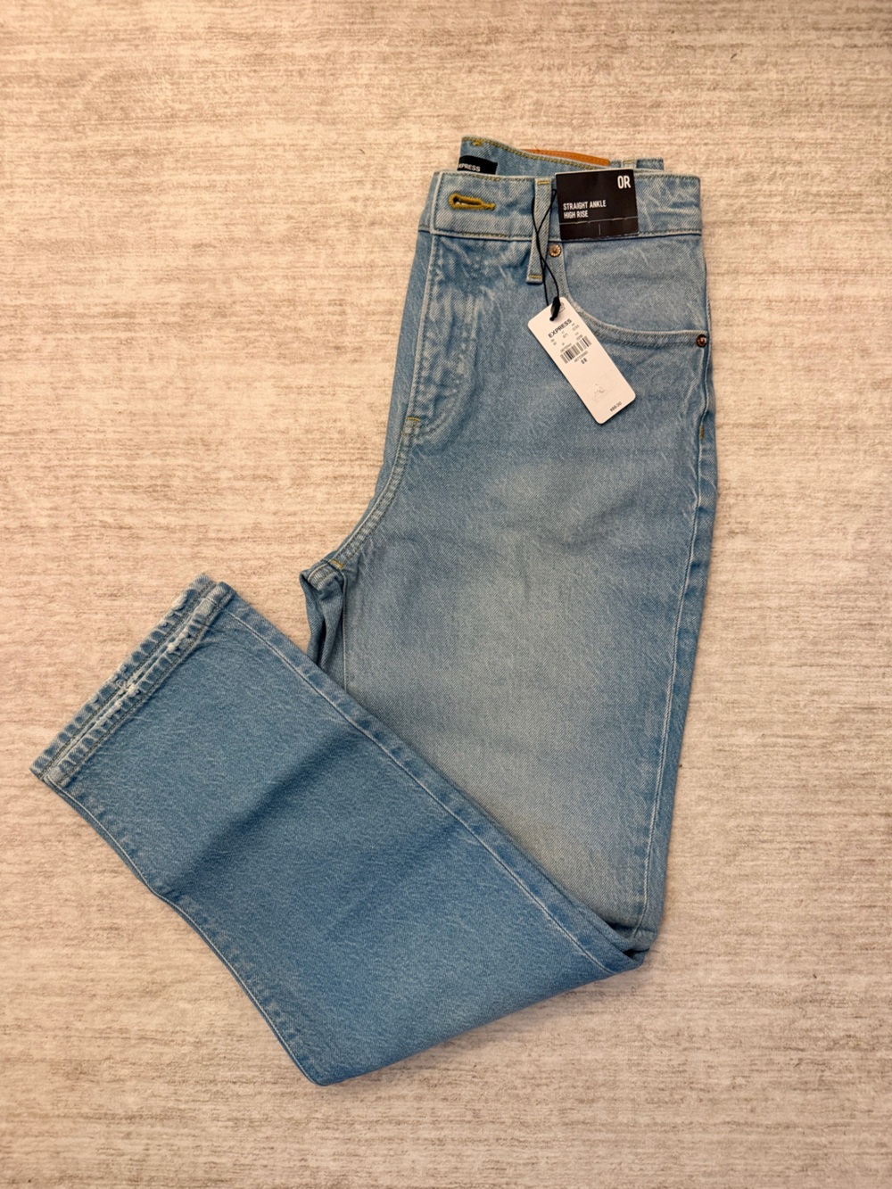 Express woman straight Ankle high rise Fit Light Blue Jeans